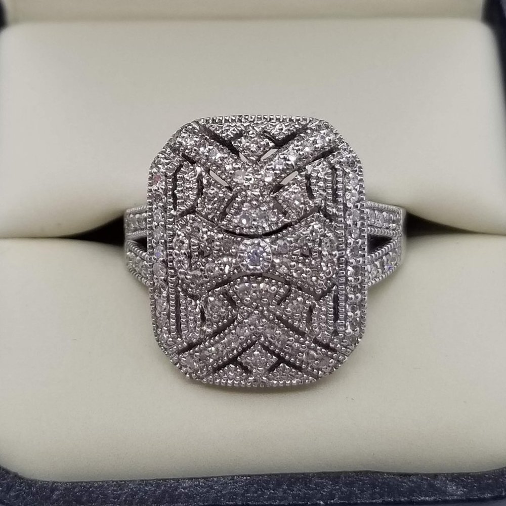 925 Silver Ring With Diamonds - image 1